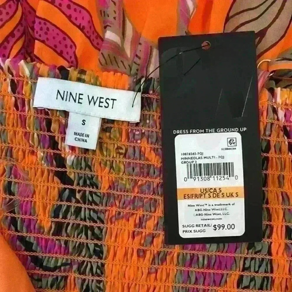 NINE WEST Women's Chiffon Halter Tie Maxi W/Front Cutout Size Small NWT - Picture 6 of 7